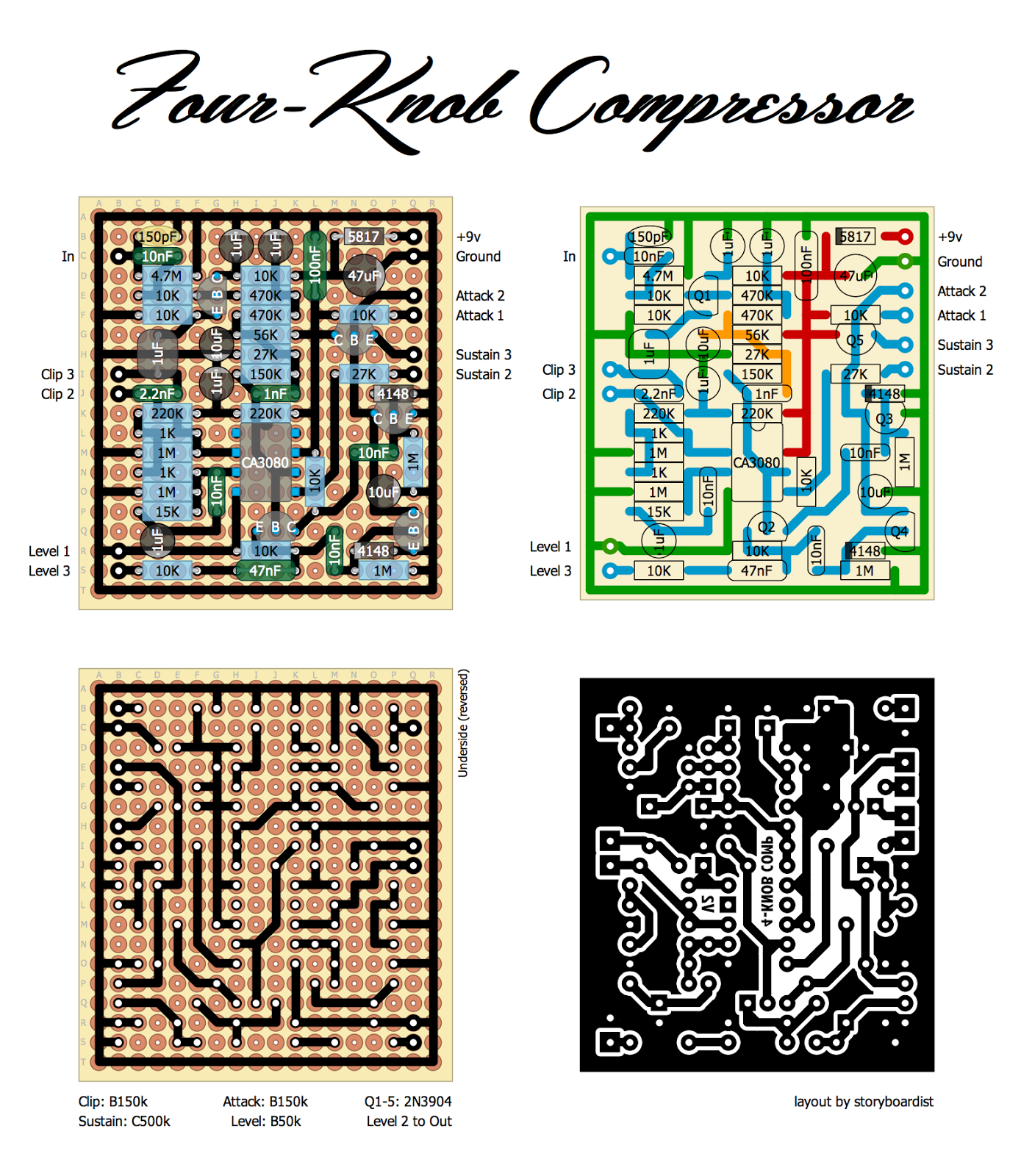 Perf and PCB Effects Layouts: Keeley 4-Knob Compressor